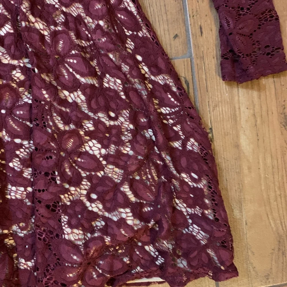 Laced Maroon Dress - Picture 5 of 6